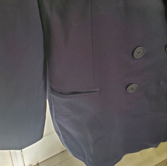 Saint + Sofia Women's Double breasted Navy Blazer Plus Organic cotton Size 18 - Picture 5 of 7